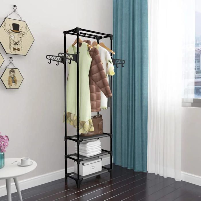 Solde 2026Support vestes chapeaux Noir - Porte-vêtements Acier et tissu non-tissé 55x285x175cm Noir 2.2 Kg 77876331 Solde 2026Support vestes chapeaux Noir - Porte-vêtements Acier et tissu non-tissé 55x285x175cm Noir 2.2 Kg 77876331