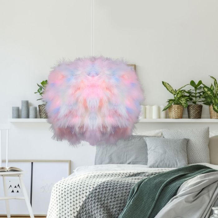 Plafonnier - SMOTOP - Plumes violettes - 30×27 cm - Lot de 2