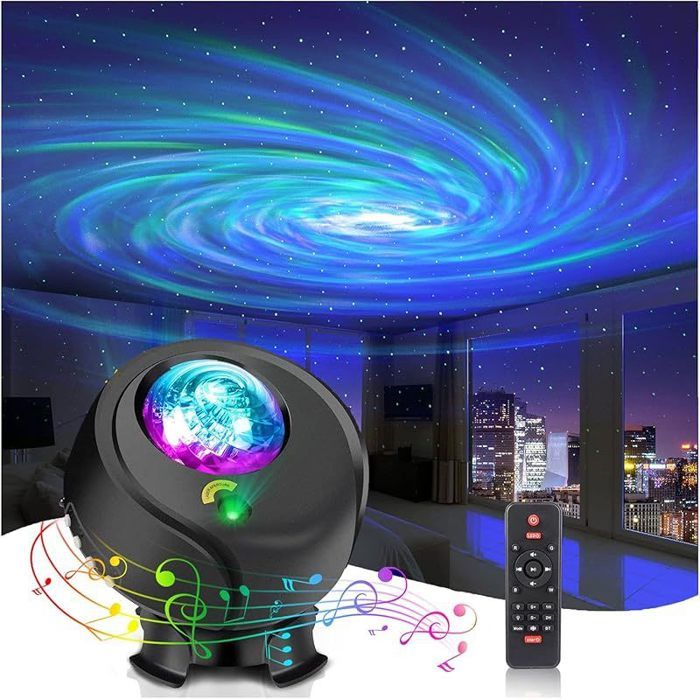 Projecteur ciel étoilé - Projecteur ciel étoilé Galaxy avec télécommande minuterie et haut-parleur Bluetooth Projecteur Aurora