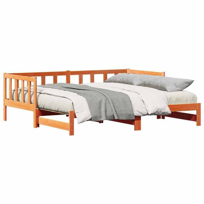 Lit Pull-Out de Jour lit double Brun Cire 2035 x 164 x 66 cm avec sommier à lattes inclus pour Salon et Chambre EU427292 Lit Pull-Out de Jour lit double Brun Cire 2035 x 164 x 66 cm avec sommier à lattes inclus pour Salon et Chambre EU427292