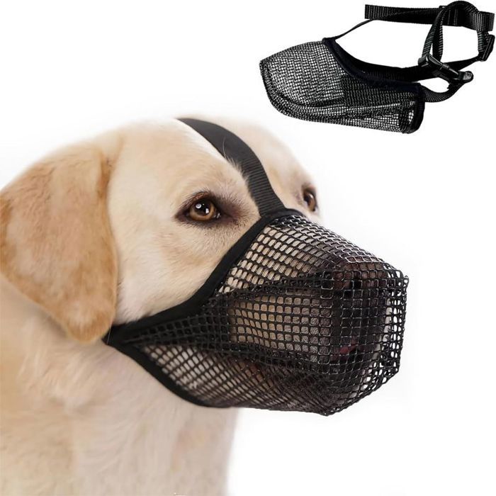 Muselière De Chien Doux Respirant Prévient lAboiement Nylon Museliere (L)