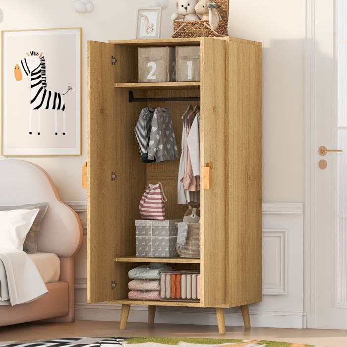 Armoire rangement intégré en MDF et bois composite construction robuste style moderne 70 x 55 x 170 cm coloris naturel