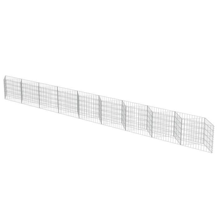 Mur de gabion - Akozon - 630 x 30 x 50 cm - Acier galvanisé - Jardinière - Robuste et durable