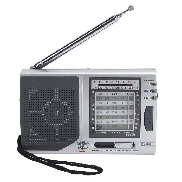Radio FM Portable Ahuuen Rechargeable - Haut-parleur, Cadran Réglage, Pour Randonnée, Maison, Cadeau Senior - 12