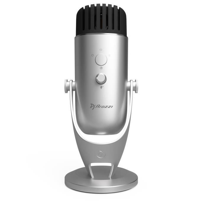 Microphone USB - Arozzi - Colonna - Argent - Diffusion streaming ...