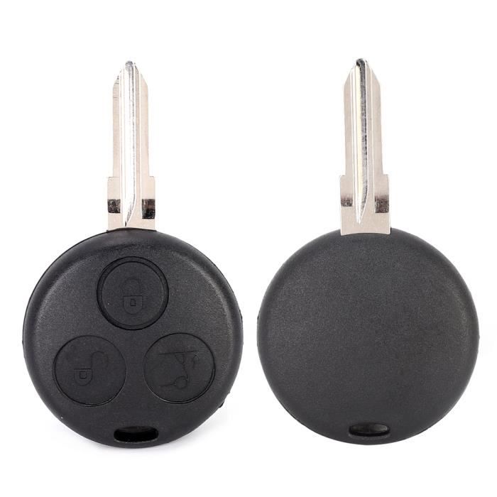 Coque De Clé Voiture Renault Clio/Kangoo - Remplacement En Plastique, 2 Boutons, Couleur Noire - 8