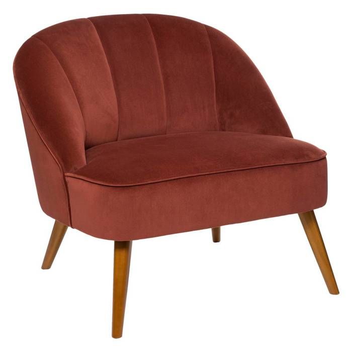 Fauteuil Naova velours rose terracotta - Atmosphera Créateur dintérieur Fauteuil Naova velours rose terracotta - Atmosphera Créateur dintérieur