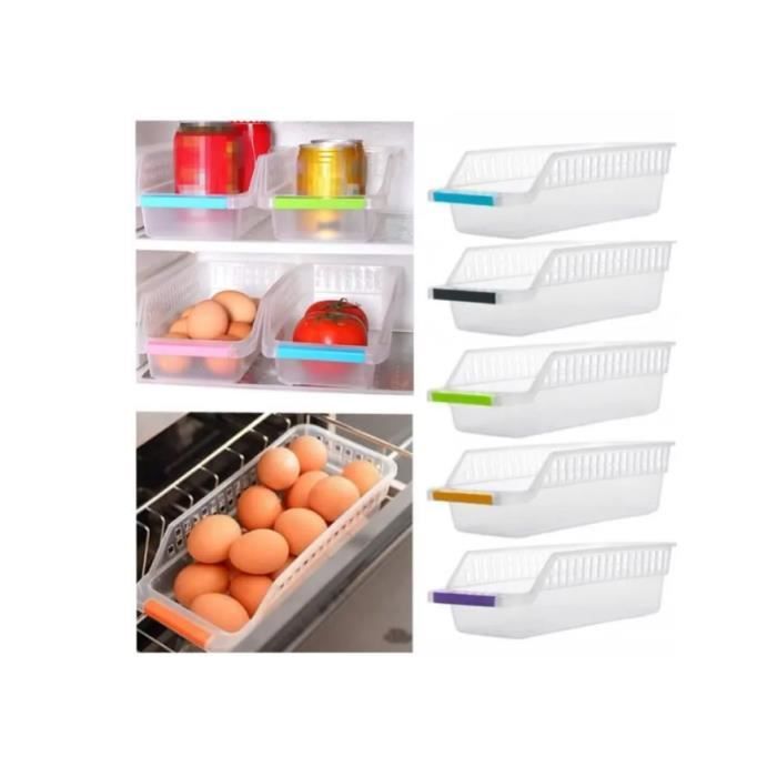 Rangement Frigo,5 Pcs Plastique Boîte Corbeilles de Rangement pour Conteneur Réfrigérateur Organiseur Transparent