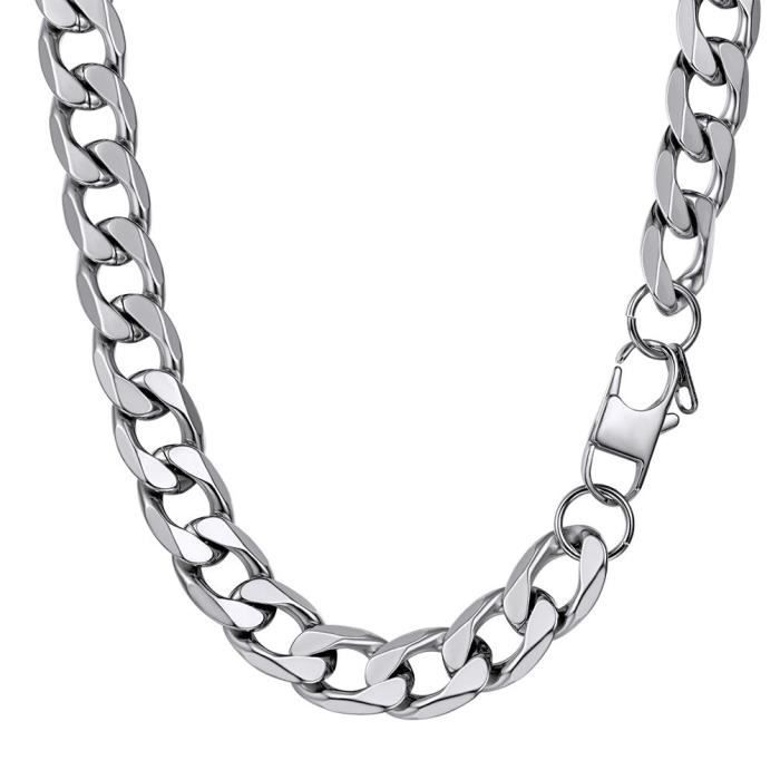 PROSTEEL Collier Homme Acier/Plaqué Or Jaune 18K Chaîne et Pendentif Médaille de Saint Benoît Bijoux Tendance Religieux pour Garçon 