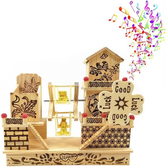 Bo?�te ?? Musique, Bo?�te ?? Musique M?�canique En Bois Rotative D?�corations Antiques Sculpt?�es ?? La 