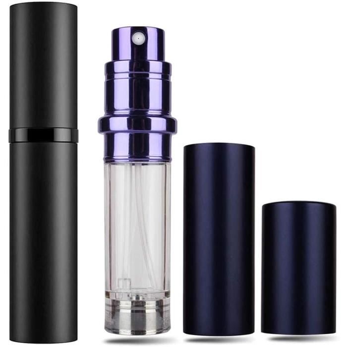 Flacon Voyage Parfum 5ml WedDecor - Atomiseur Rechargeable Noir - Mini Vaporisateur Portable Pour Sac à Main