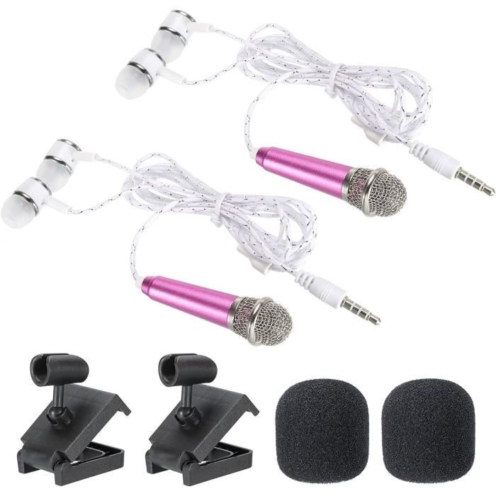 Mini Microphone Portable Vocal Microphone Rose Rouge Pour Voice