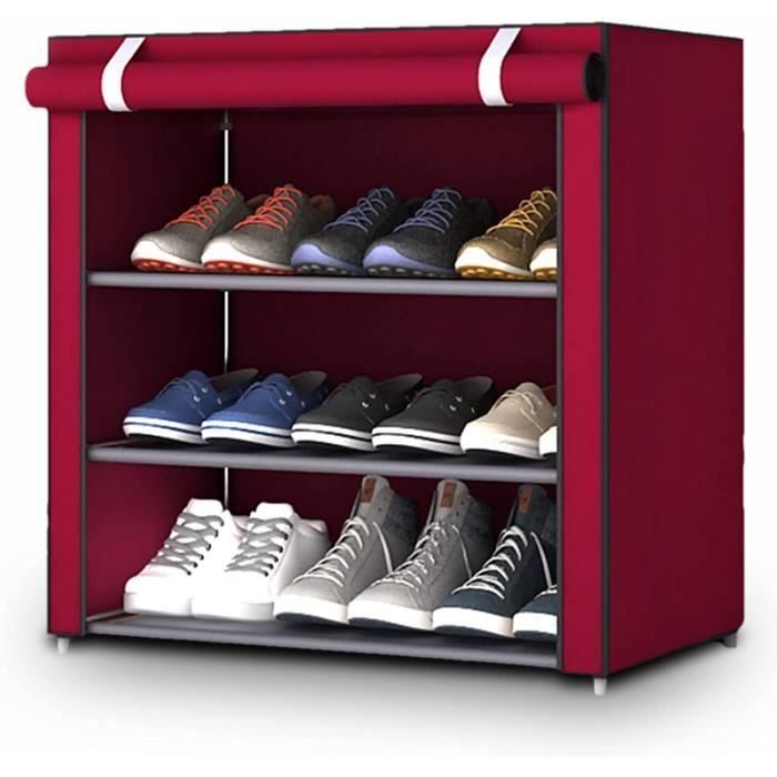 Evisen Meuble à chaussures en tissu pour intérieur, extérieur Armoire