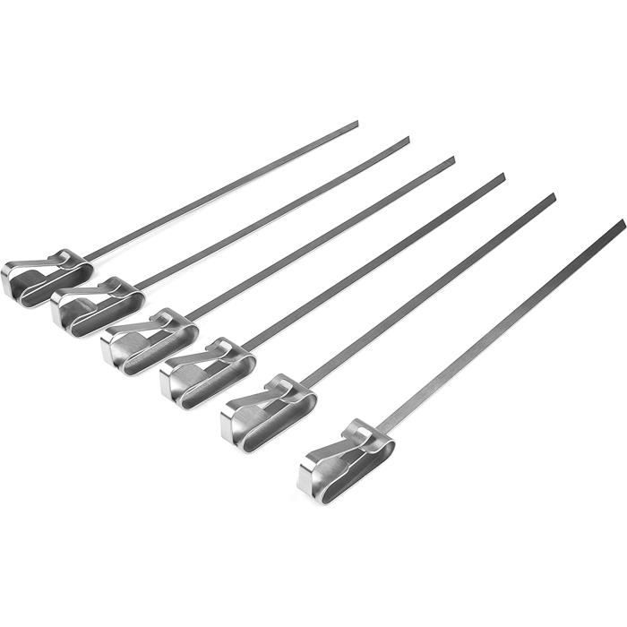 60 Brochettes à Viande En Acier Inoxydable 10 Cm – Réutilisables, Robuste, Idéales Barbecue, Grillades & Cocktails