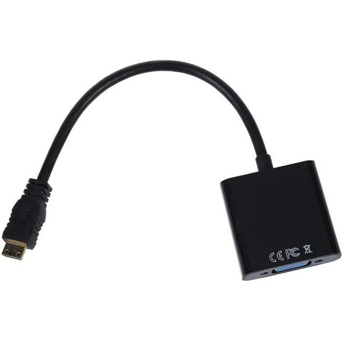 Adaptateur HDMI Vers VGA CERRXIAN - Convertisseur Vidéo 1080p 60Hz Avec Audio - Pour PC, Projecteur, TV