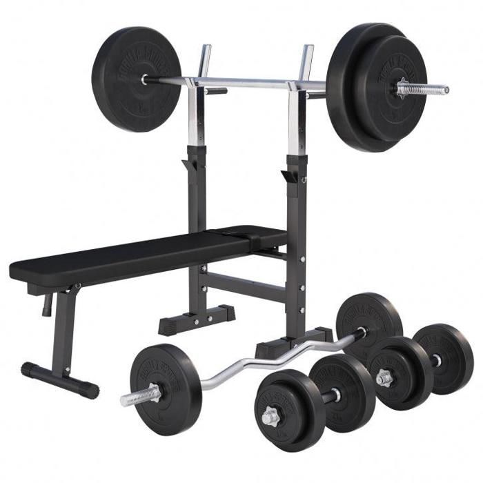 Banc de musculation GS006 + Set d'haltères 97,5 KG