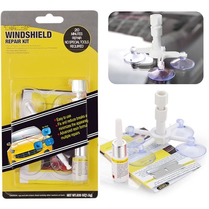 RainX : Rain-X Kit Réparation Para Brise Vitre, Colle Pare Brise pour Impacts de Pierres, Craquelures et Fissures - La piece auto