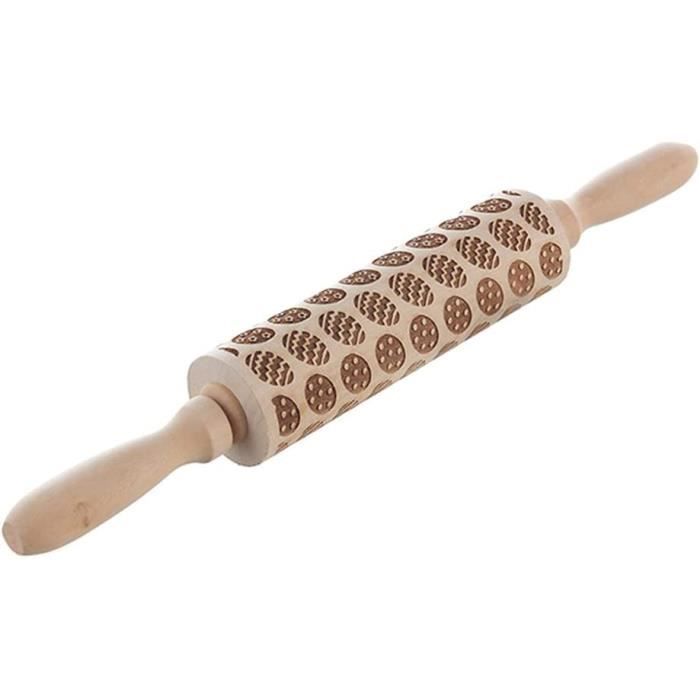 Rouleau à Pâtisserie En Bois - 50 Cm - Antiadhésif Naturel - Pour Pâte à Tarte, Biscuits, Fondant