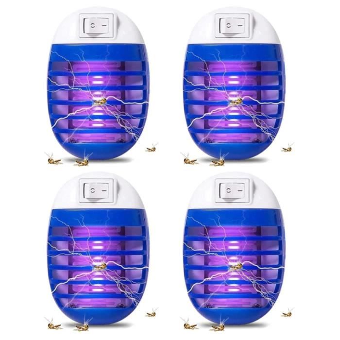 Attrape-mouches électrique UV Sans Fil - Avec 5 Plaques Adhésives Bleues, Pour Intérieur/extérieur