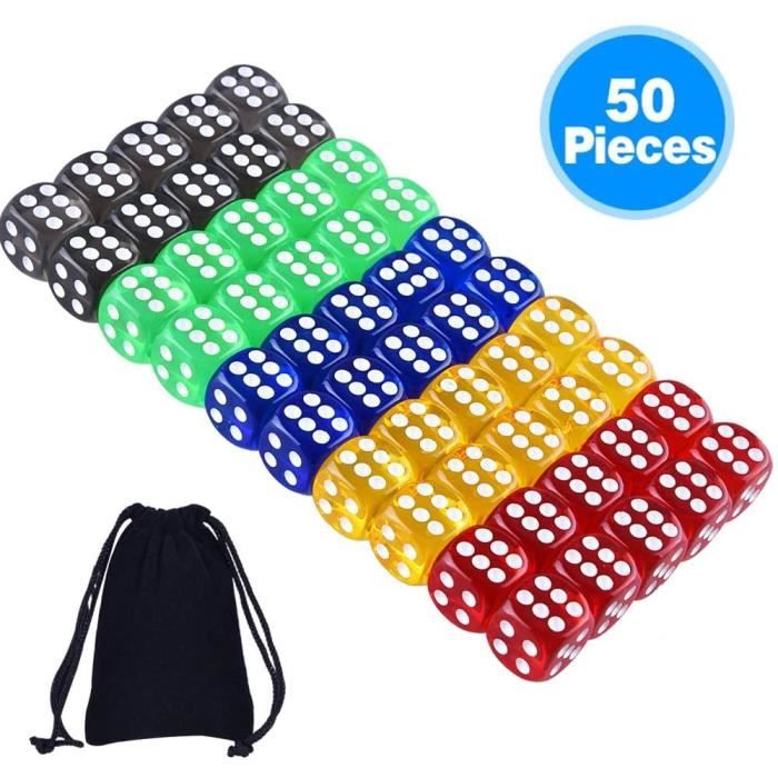 Ensemble de dés de Jeu 20 Pcs 16MM, dés à 6 Côtés pour Coins Arrondis pour Jouer à des Jeux comme Tenzi, Farkle, Yahtzee, dés de Chiffres pour Jeu de Société, Fête