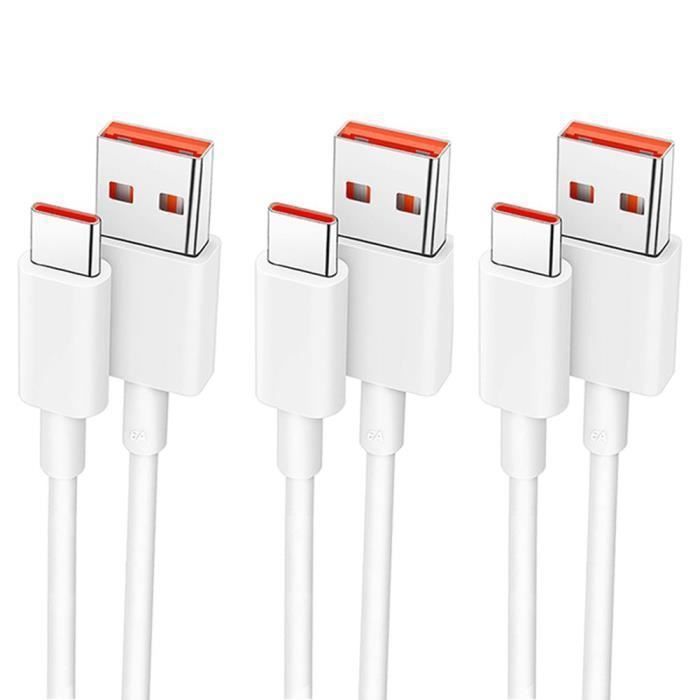 Chargeur Rapide 33W Xiaomi + Câble USB-C 2m 6A - Compatible Mi Turbo Charge Pour Nombreux Modèles Xiaomi/Redmi/POCO