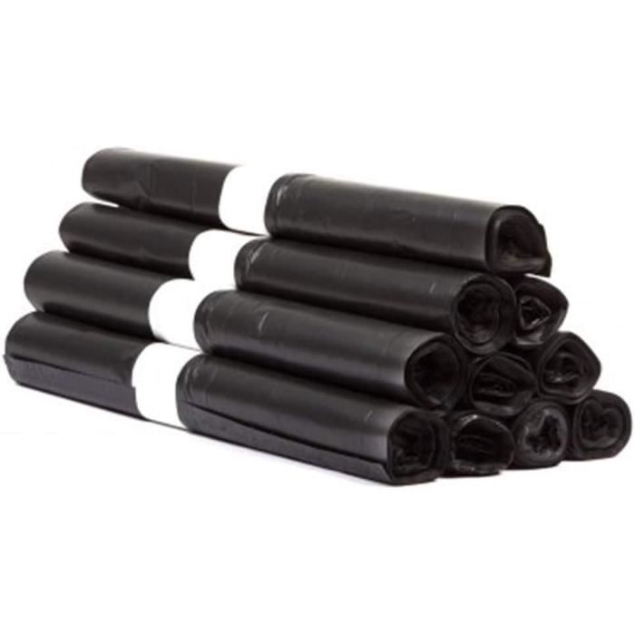 Sacs poubelle 110 x 82 cm 130 L en PET 40µ noir (100 unités)
