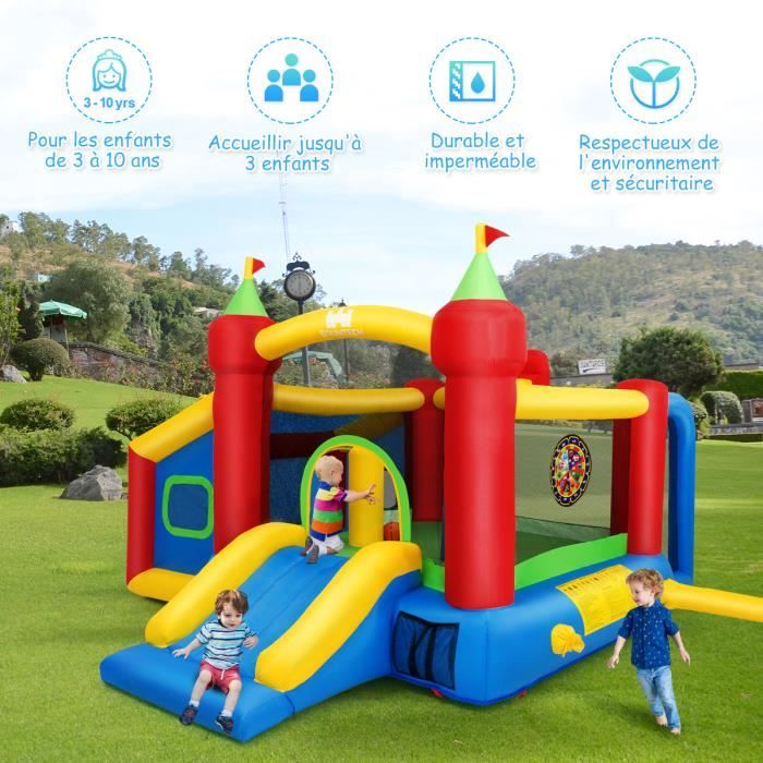 Château Gonflable Avec Toboggan & Souffleur 450W Aire De Jeux Gonflable Avec Maison De Saut 100 Balles Charge Max 135kg De 3 10 Ans 91791777