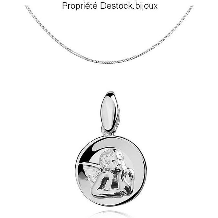 40 cm Argent 925//1000 Pendentif Collier Petit M/édaille Ange Guardien Enfants In Season Jewelry