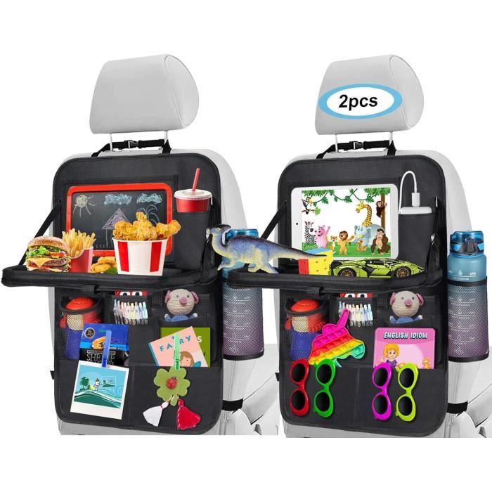 Eckerdromk Organisateur Pour Siège Auto Enfant - Avec Tablette Pliable Et Poches Transparentes - Imperméable