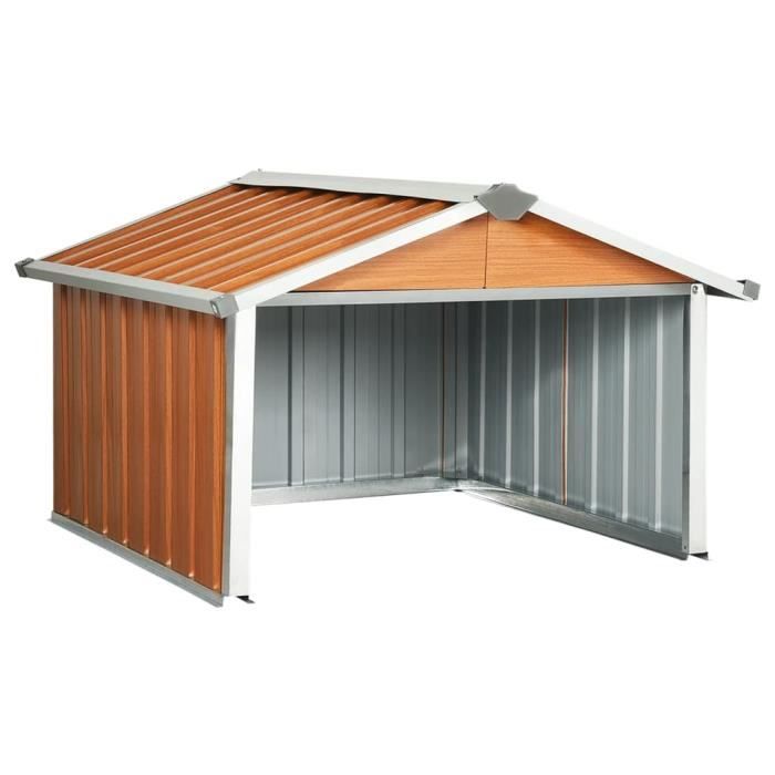 Topuality Abri Pour Robot Tondeuse 92x97x63cm Acier Galvanisé Anthracite - Hangar Robuste Pour Tondeuse Automatique Et Rangement Outils