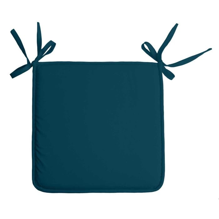 Galette de chaise unie aux multiples couleurs Bleu Canard 38x38 cm Galette de chaise unie aux multiples couleurs Bleu Canard 38x38 cm