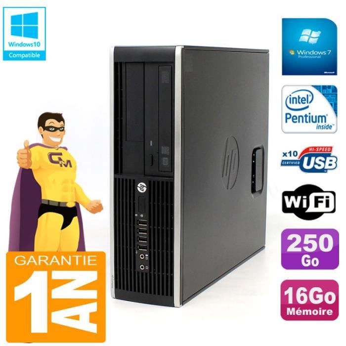 PC HP Compaq Pro 6200 SFF Intel G840 RAM 16Go 250 Go Graveur Wifi W7