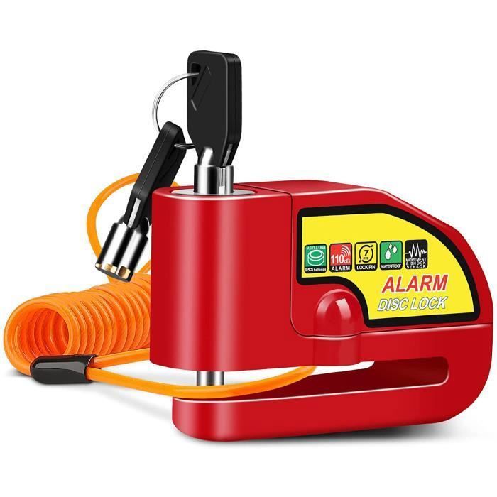 Antivol MotoBloque Disque Moto avec Alarme de 110db Antivol Scooter Etanche pour