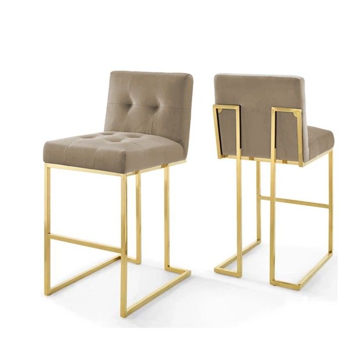 Tabouret De Bar Moderne Tabouret De Cuisine Base En Métal Or Luxuria