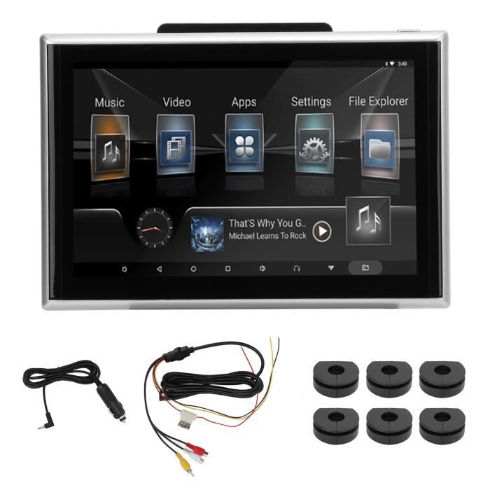 Tablette de moniteur d'appui-tête TV de voiture, 3 + 32 G – Android 10.0 –  Lecteur vidéo portable à écran tactile pour siège arrière de voiture, prend