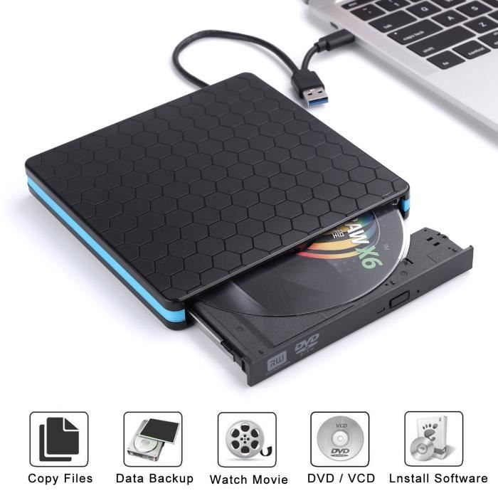 Lecteur Graveur Cd/dvd Externe Compatible Windows 10 Leclerc