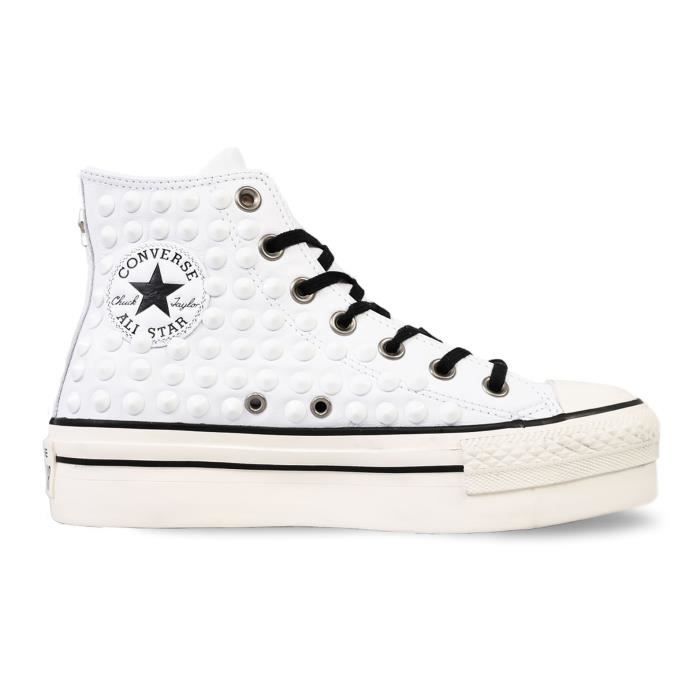 converse blanche en cuir cdiscount