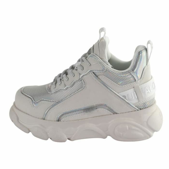 Buffalo Baskets femme Buffalo CLD Chai - BUFFALO - Gris - Grey/holo - Lacets - Synthétique - Plat