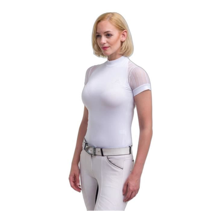 Polo de concours équitation femme Cavalliera Contessa Blanc S