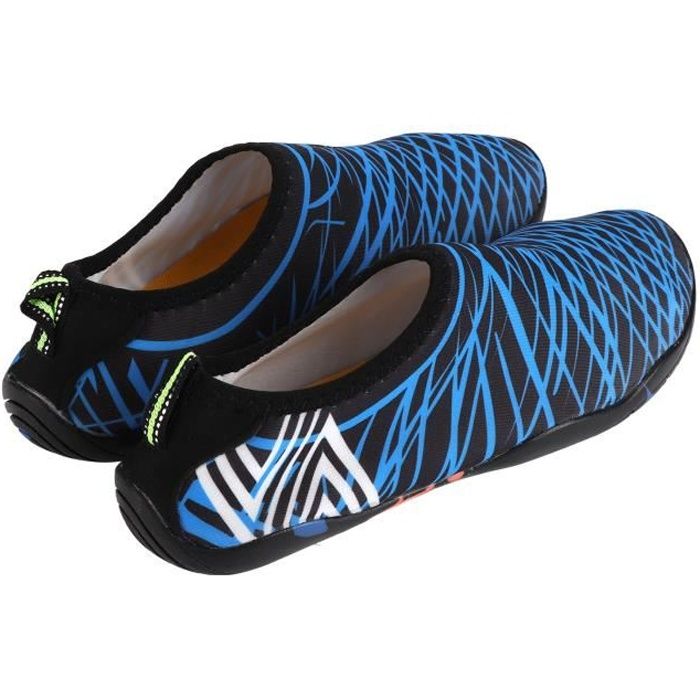 Chaussures d'eau pieds nus ESTINK - Séchage rapide, respirantes, élastiques et confortables - Noir et bleu