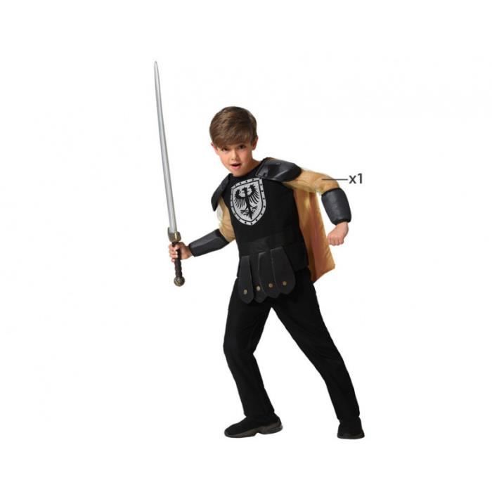 déguisement roi médiéval enfant noir - ac-déco - chemise avec cape intégrée - polyester