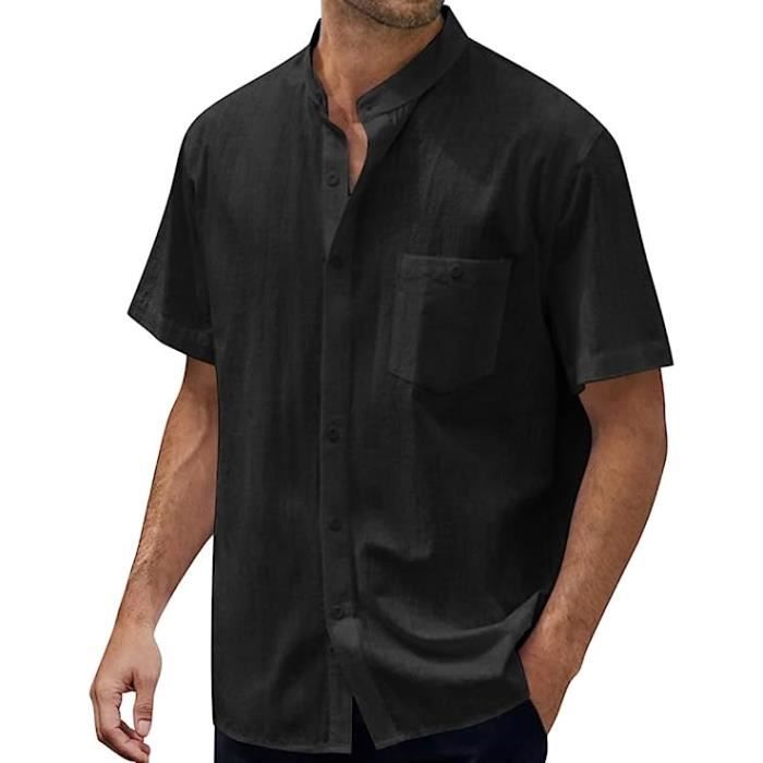 100% Lin Homme Chemise Chemise Lin Chemise Décontractée Chemisette