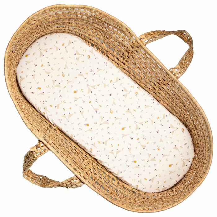 Sevira Kids Drap housse couffin en coton Sidonia - Beige - 70 x 30 cm Made in France