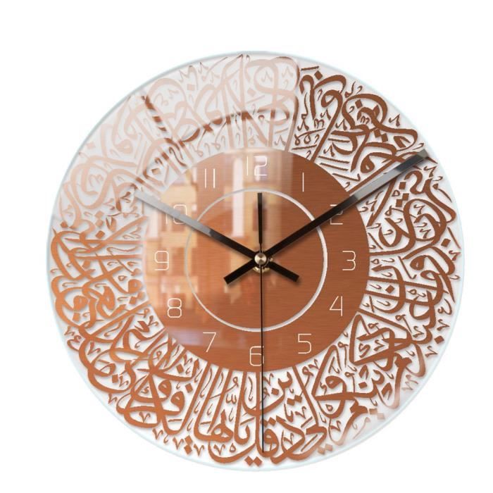Horloge murale circulaire décorative en METAL, style 'chiffres romains
