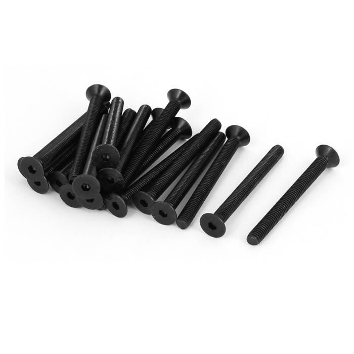 SOURCING MAP 20Pcs Vis à Tête Fraisée Plate à Six Pans Creux Vis à ...