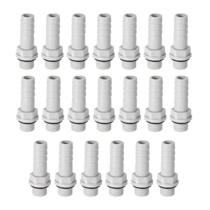 Raccords Rapides Pour Tubes Pneumatiques - Lot De 8 - Filetage Mâle 1/8" G, Diamètre Tube 6 Mm - Laiton Et Plastique - 5