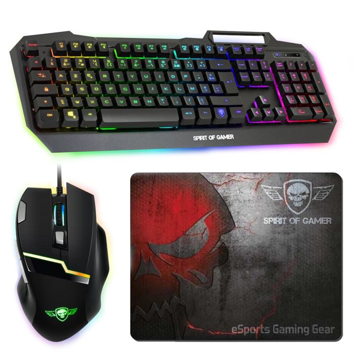 Spirit of Gamer Pack 3en1 Clavier + Souris + Tapis Gaming