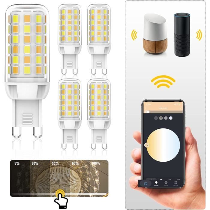 RuLEDne G9 Ampoule LED Dimmable Smart G9 Ampoule Compatible avec Alexa
