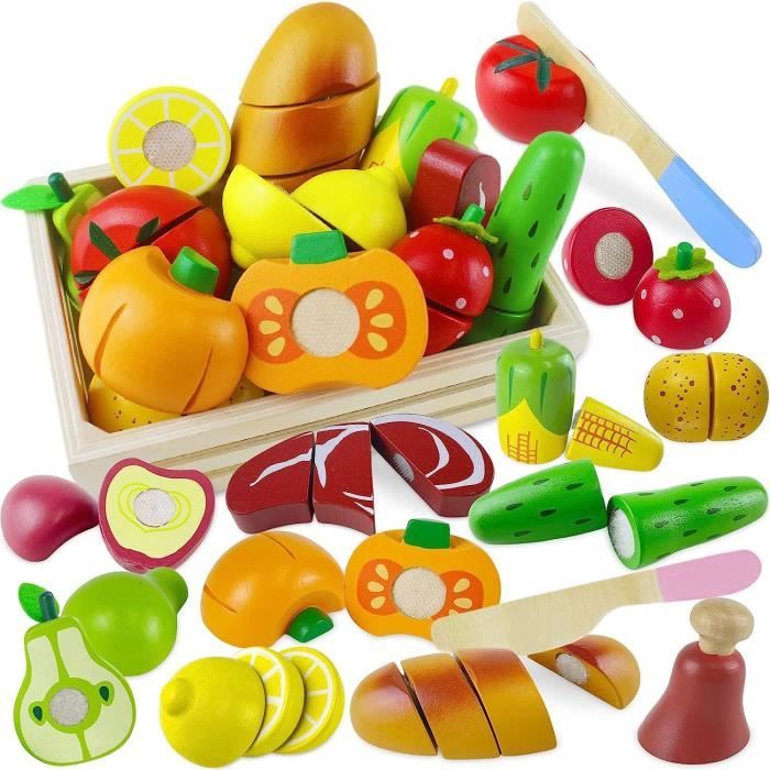 23 PCS Prétendre Jouer Nourriture Enfants Jeu De rôle Cuisine Fruits  Légumes Aliments Jouet Coupe Ensemble DINETTE - CUISINE - Cdiscount Jeux -  Jouets