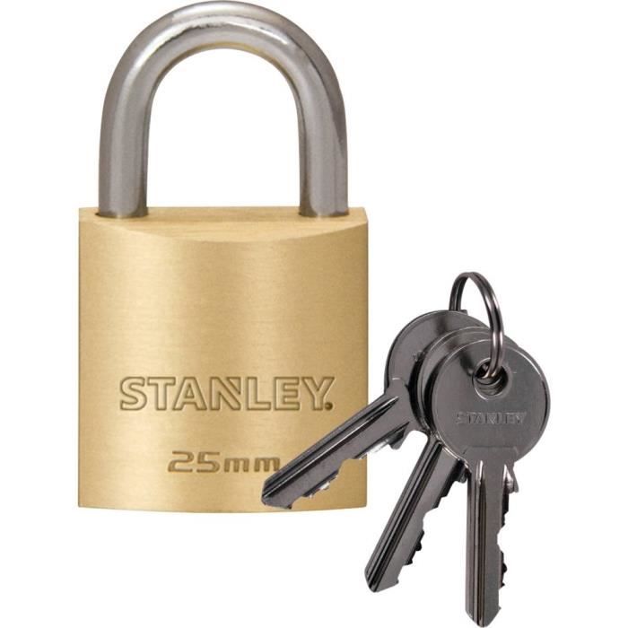 STANLEY 81101 371 401 Cadenas 25 mm avec serrure à clé